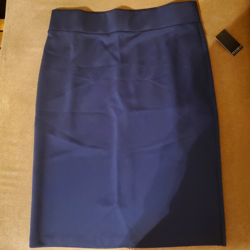 Eloquii Navy Midi Skirt - Size 18